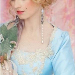 ✨Cosmik Souls✨Long Pearl Silverwear Plate Earring